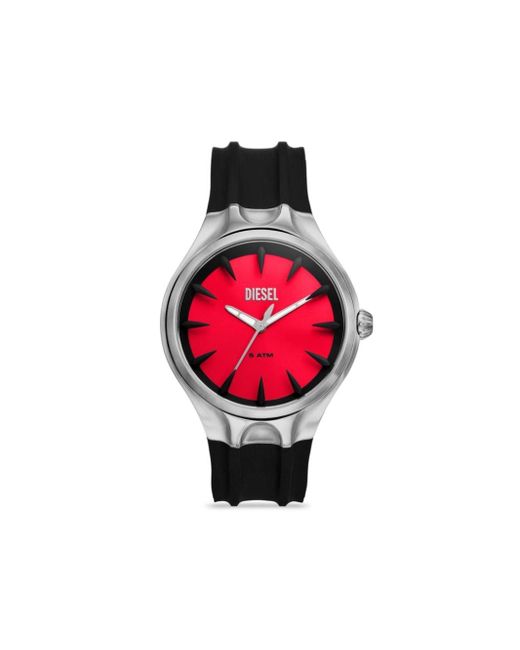 DIESEL Streamline Armbanduhr aus schwarzem Silikon in Red für Herren