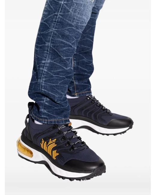 DSquared² Wave-patterned lace-up low-top sneakers in Black für Herren