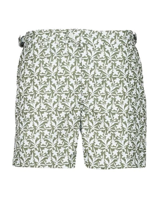 Fedeli Blue Daniel Floral-Print Swim Shorts for men