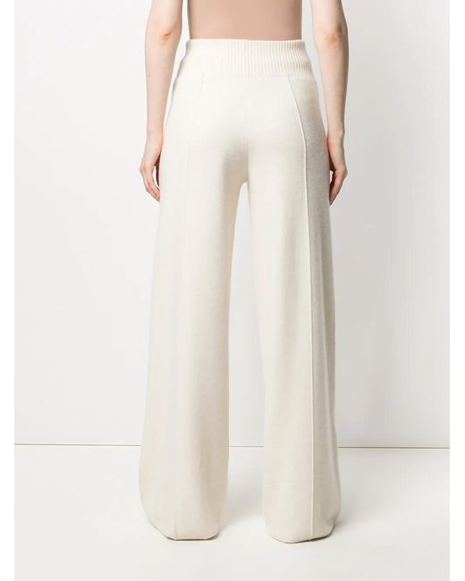 Pringle of Scotland White Wide-Leg Knitted Trousers