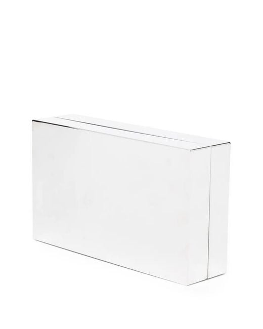 Totême White Rectangular Metal Clutch