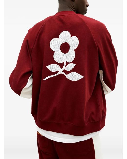 Maison hideout Red Logo-Patch Panelled Tracksuit for men