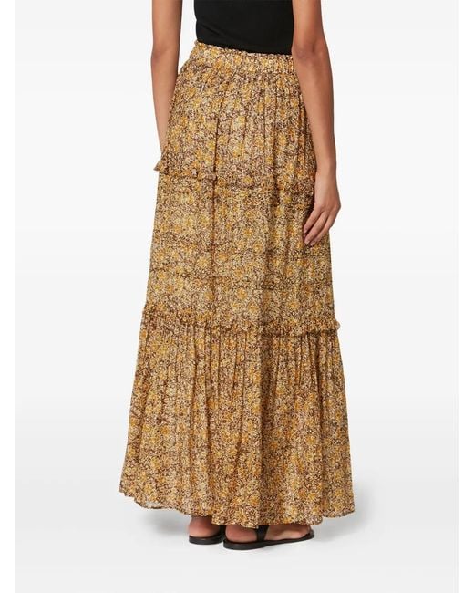 Isabel Marant Natural Long Skirt With Floral Print