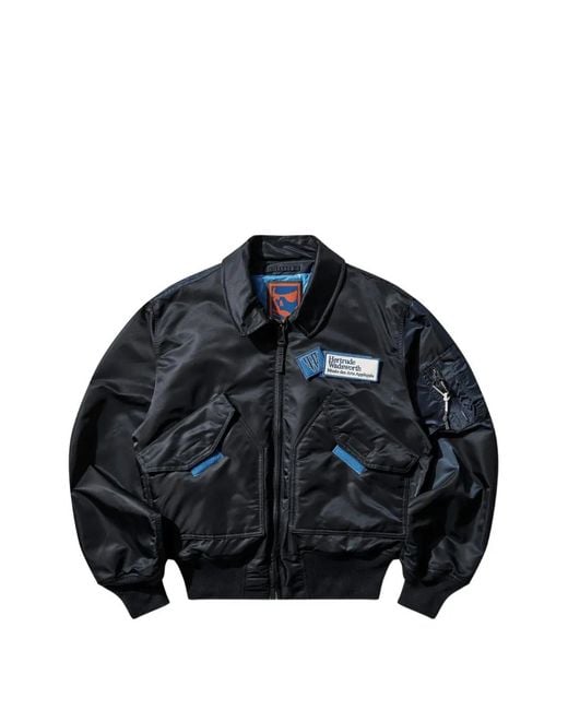 GR10K Blue X Alpha Industries Veste Bomber Cwu-45 À Patch Logo for men