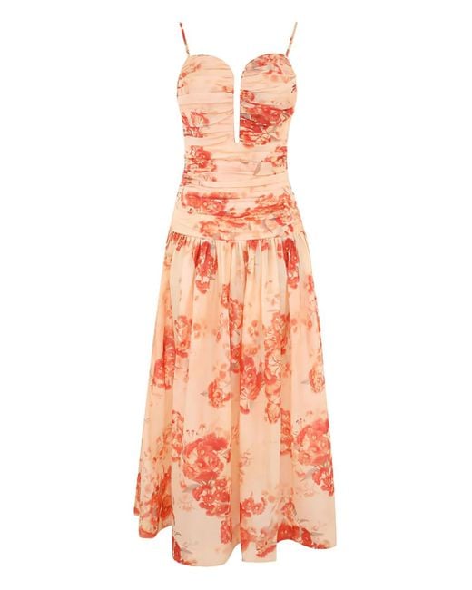 Vestido midi Cascadian con motivo floral Zimmermann de color Pink