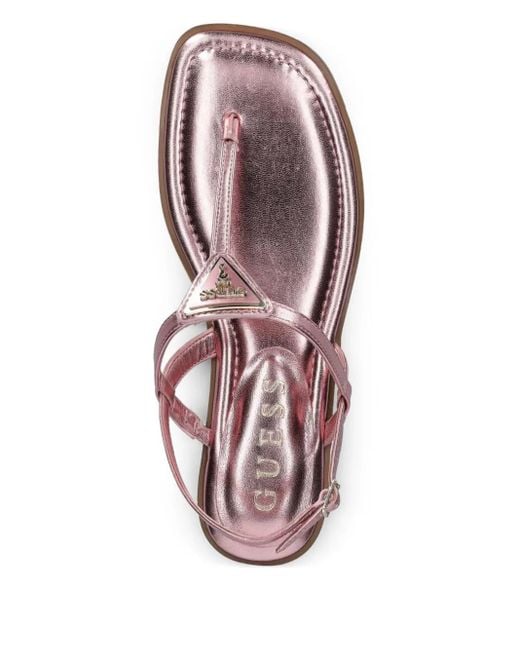 Guess Pink Sandalen im Metallic-Look