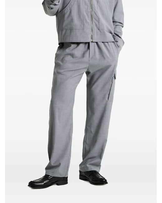 FAMILY FIRST Gray Mélange-Effect Trousers for men
