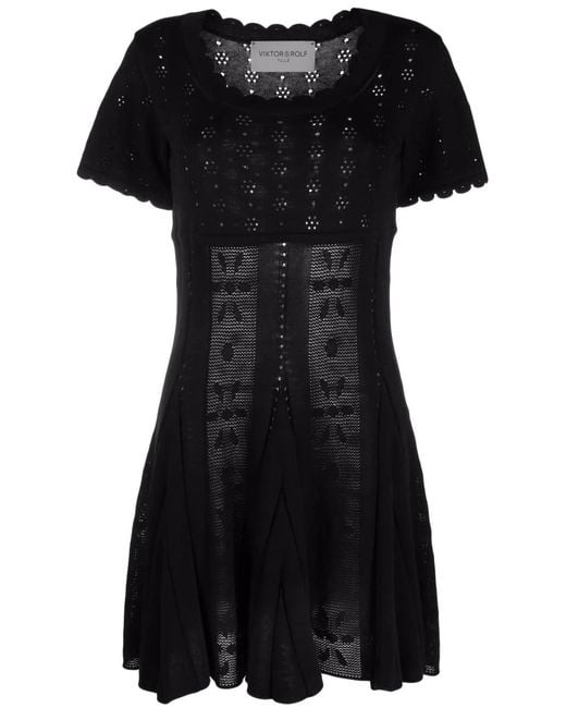 Viktor & Rolf Black Short-Sleeves Mini Dress