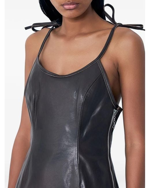 Our Legacy Blue Tie-Straps Leather Corset Top