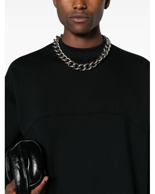 Jil Sander Black Panelled Cotton Sweatshirt for men