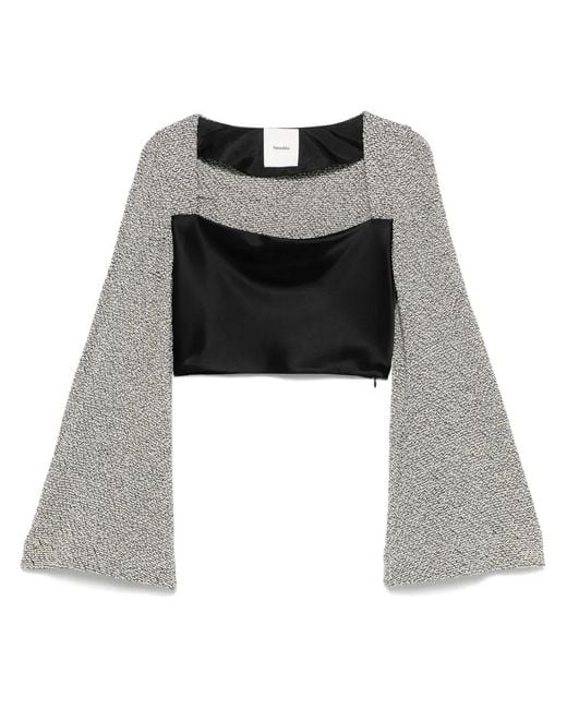 Nanushka Black Tasula Crop Top