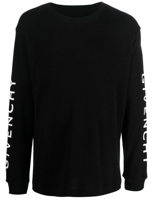 T-shirt manches longues en coton à imprimé logo Givenchy pour homme en coloris Black