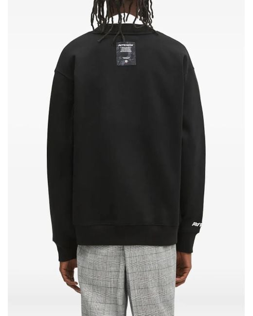 Aape By A Bathing Ape Black Moonface Logo Buttoned Cardigan for men