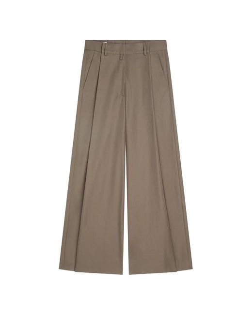 Dries Van Noten Brown Wide-Pleated Cotton Pants