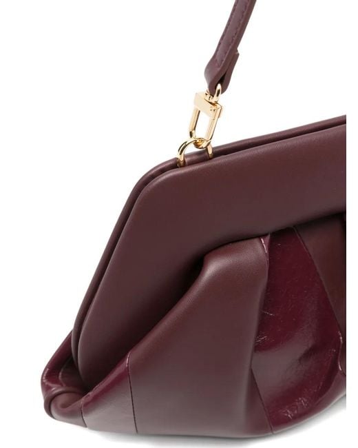 THEMOIRÈ Purple Tia Ruched Clutch Bag
