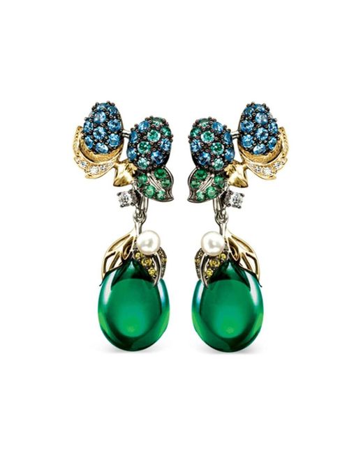 Anabela Chan 18kt Gold Greenberry Multi-stone Earrings