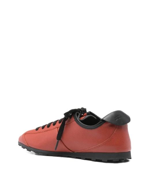 Jacquemus Red Leather Lace-Up Sneakers
