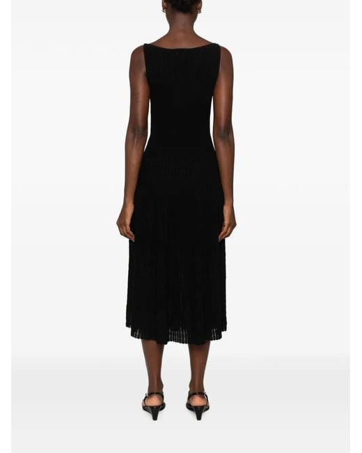 Antonino Valenti Black Isabela Ribbed-Knit Sleeveless Midi Dress