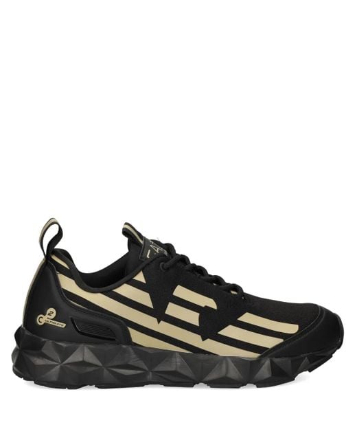 EA7 Black Logo-Print Sneakers for men
