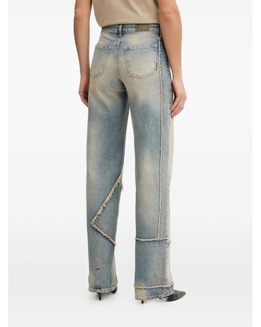 ARMANI EXCHANGE Gray Frayed Patchwork Jeans
