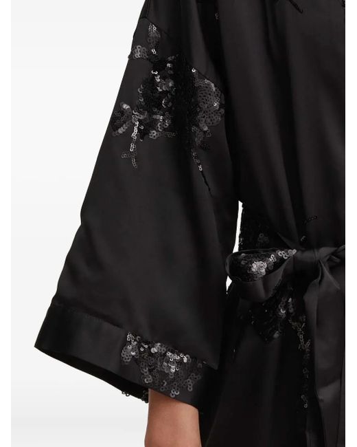 Top de satén con lentejuelas Sandro Ferrone de color Black