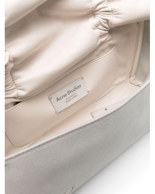 Acne Gray Multipocket Leather Shoulder Bag