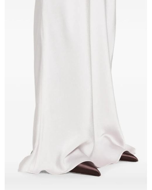 Fabiana Filippi White Satin-Finish Maxi Skirt