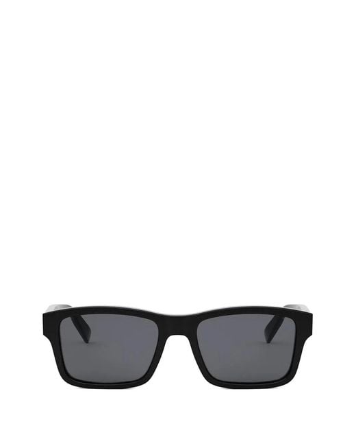 BVLGARI Black Tubogas Rectangle-Frame Sunglasses for men