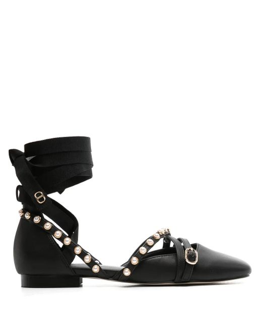Twinset Black Tied Ballerina Shoes