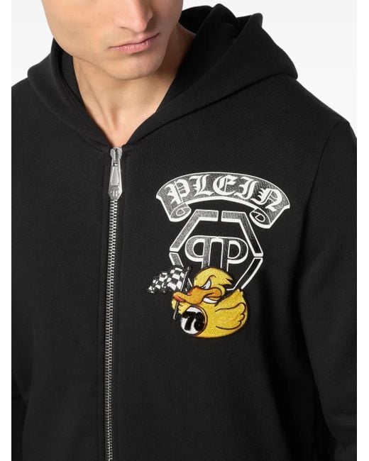 Philipp Plein Black Gothic Duck Hoodie for men