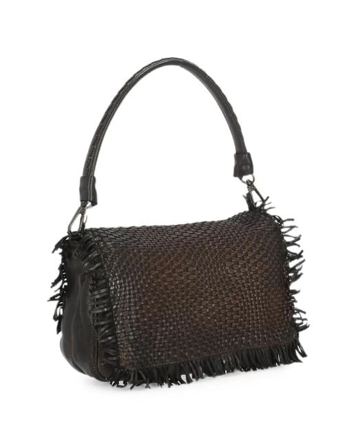 Reptile's House Black Anfora Woven Shoulder Bag