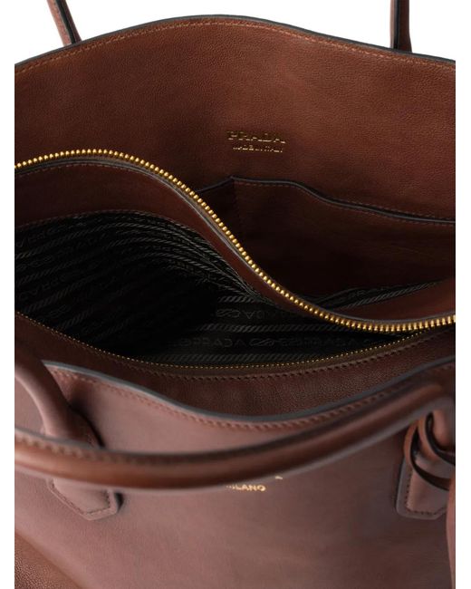 Prada Brown Large Leather Tote Bag