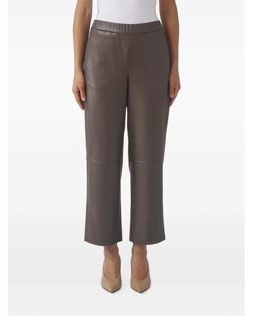 Max Mara Gray Straight-Leg Trousers