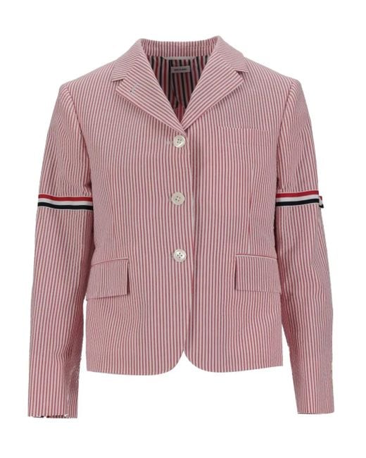 Thom Browne Gestreepte Blazer in het Pink