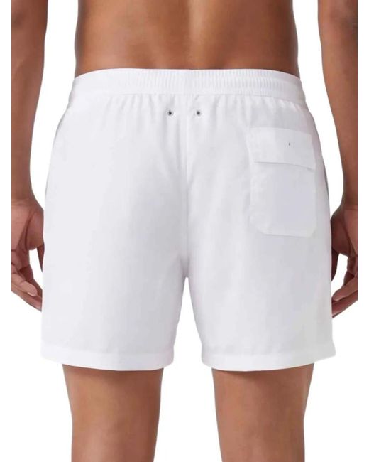 Kiton White Flap-Pocket Swim Shorts for men