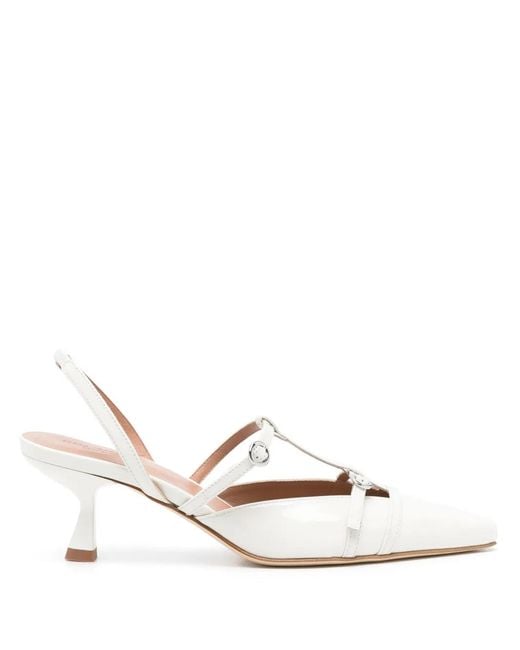 Scarosso White 50Mm Selena Patent-Leather Pumps