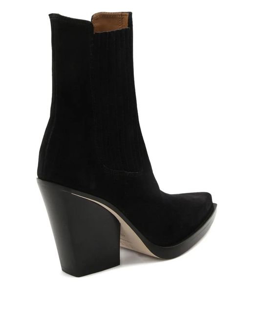 Paris Texas Black Elastic-Panel Pointed-Toe Boots
