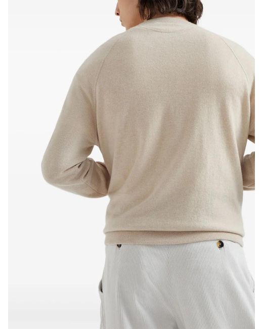 Brunello Cucinelli Natural Round-Neck Knit Jumper for men