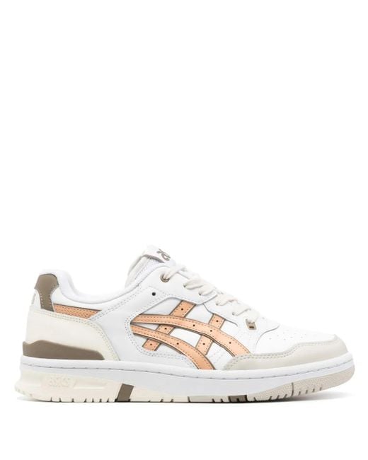 Asics White Ex89 Panelled-Design Leather Sneakers for men