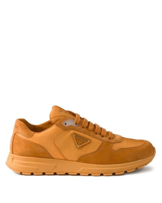 Prada Prax 2.0 Suède Running Sneakers in het Orange