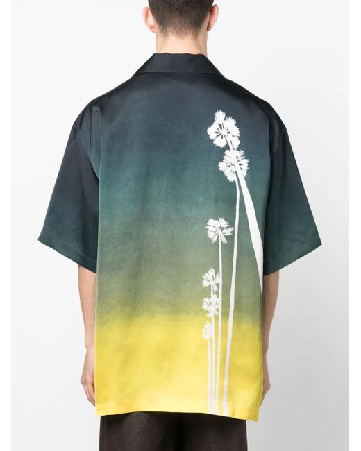 Jil Sander Yellow Gradient-Effect Short-Sleeve Shirt for men