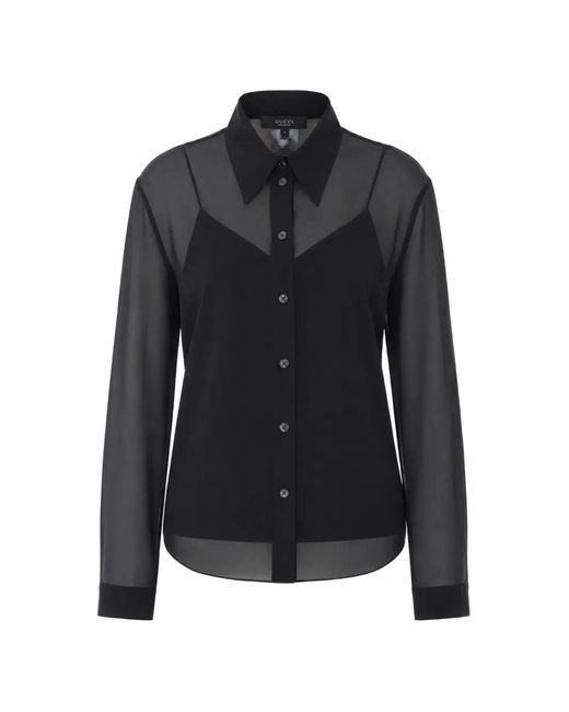 Gucci Black Long-Sleeve Buttoned Shirt