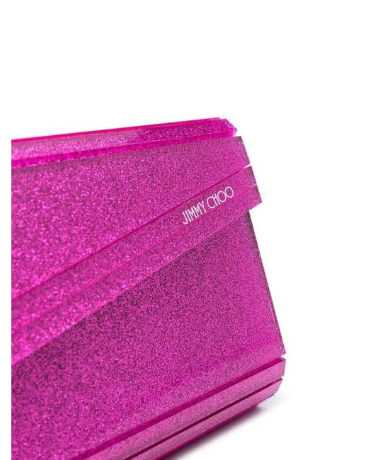 Jimmy Choo Purple Candy Glitter Clutch Bag