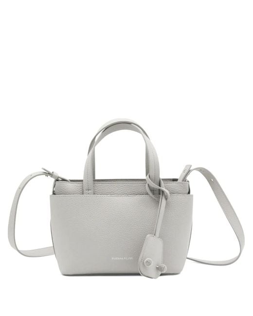 Fabiana Filippi White Pebble-Grain Tote Bag