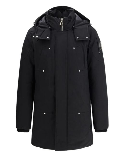 Moose Knuckles Black Long-Sleeve Hooded Parka for men