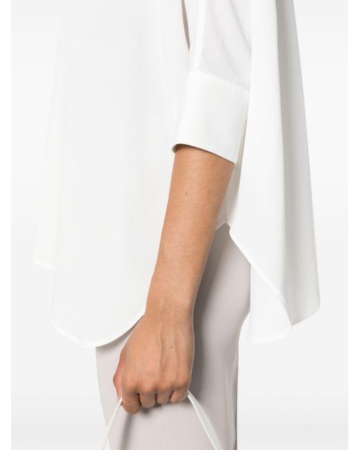Blanca Vita Castanea Chiffon-crepe Shirt White