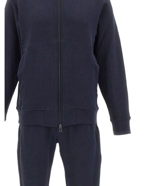 Paul & Shark Blue Logo-Embroidered Zip-Up Tracksuit for men