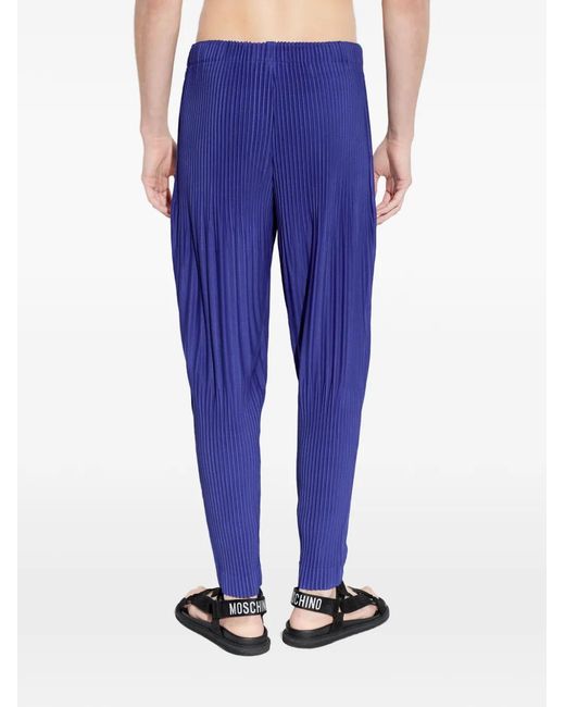 Homme Plissé Issey Miyake Blue Pleated Trousers for men