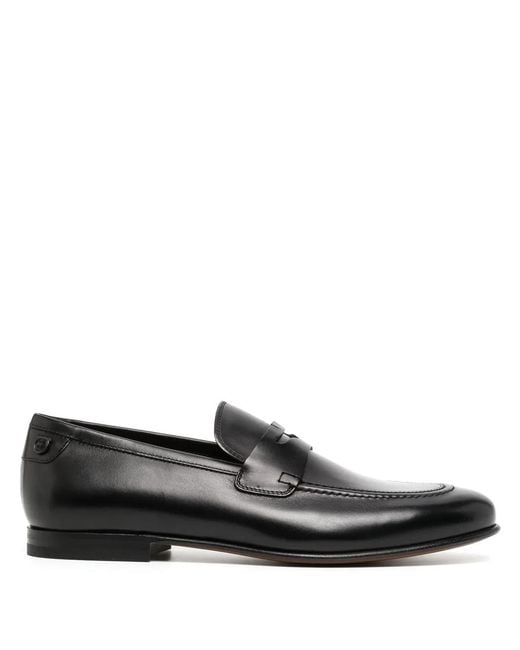Ferragamo Black Leather Penny Loafers for men