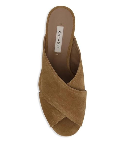 Casadei Brown Mules Aus Wildleder